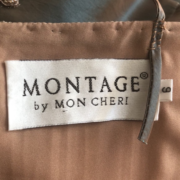 🥂MON CHERI🥂CHAMPAGNE TEAL IRIDESCENT GOWN🥂 - Picture 11 of 13